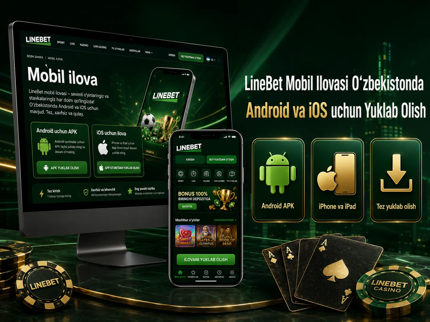 LineBet mobil ilovasi Oʻzbekistonda