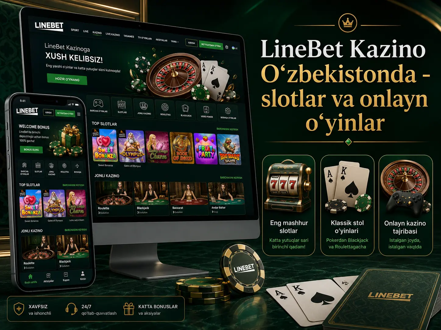 LineBet Casino Oʻzbekistonda - slotlar va onlayn oʻyinlar