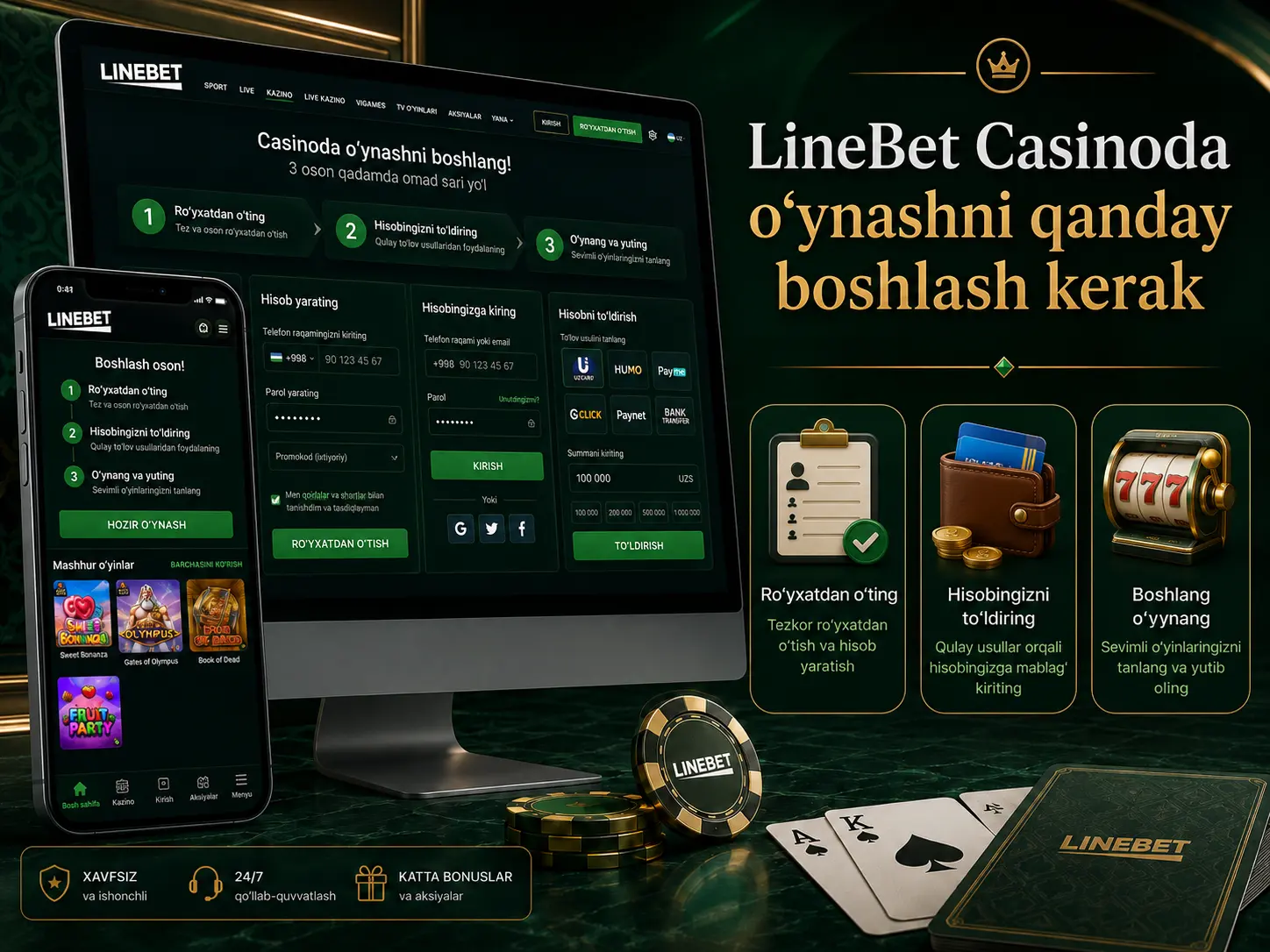 LineBet Casinoda oʻynashni qanday boshlash kerak