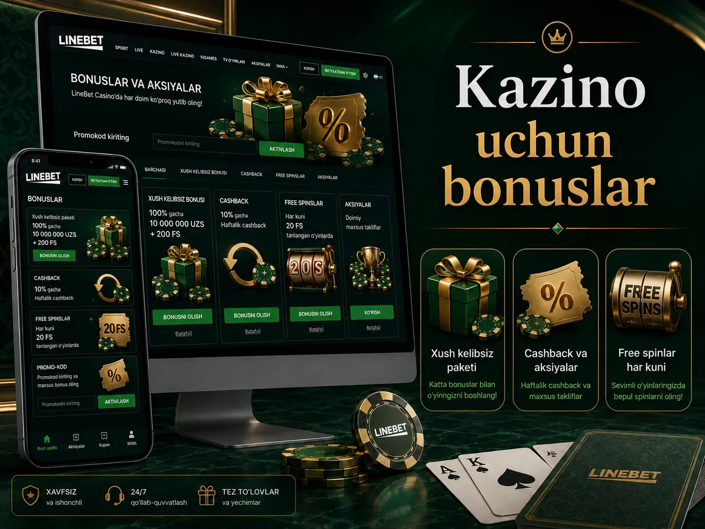 Kazino uchun bonuslar