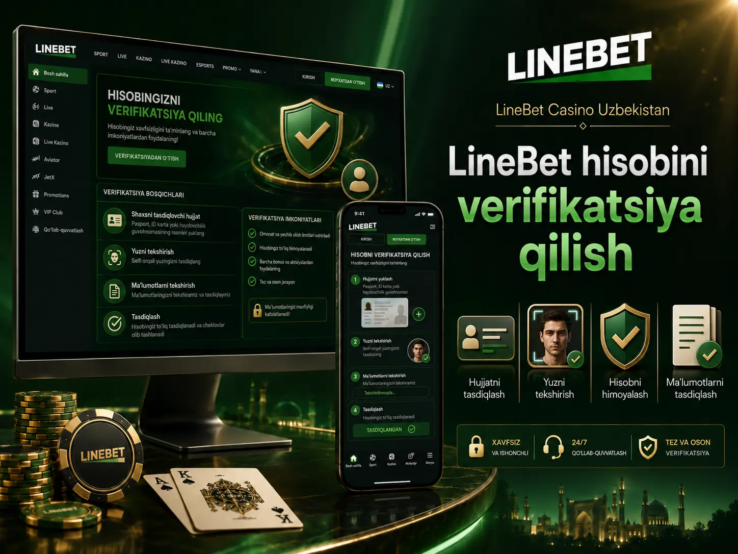 LineBet hisobini verifikatsiya qilish